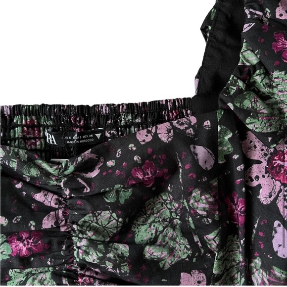 Zara Floral Ruffle Puff Sleeve Crop Top M - Picture 3 of 11